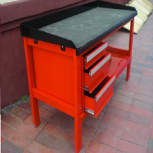 Mesa de Trabajo Pesado con Porta-Herramientas Roja