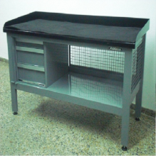 Mesa de Trabajo Pesado con Porta-Herramientas Gris